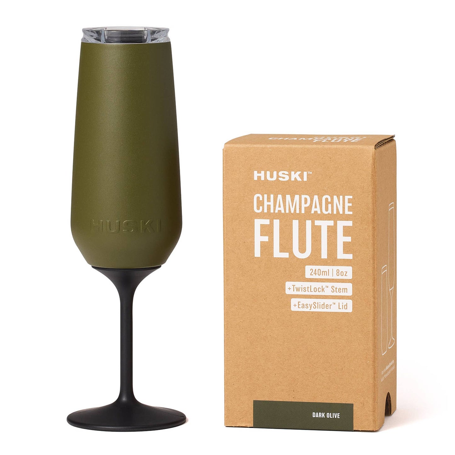 Huski Champagne Flute | Dark Olive (Limited Release) available at The Honey Emporium