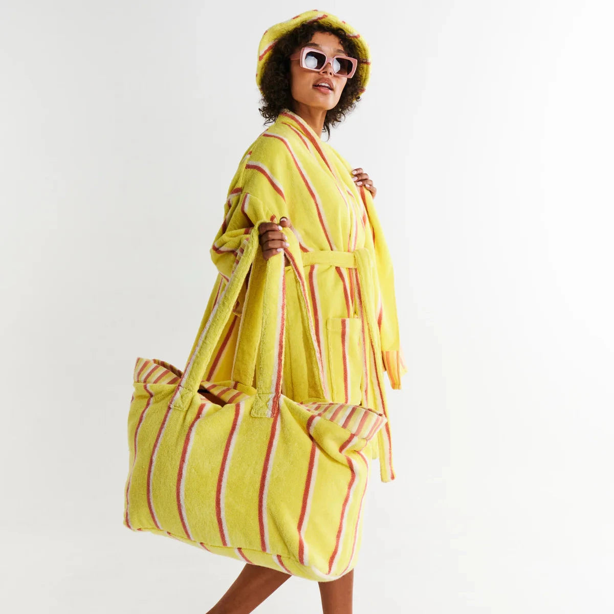 Kip&Co Pina Colada Stripe Terry Beach Hat available at The Honey Emporium