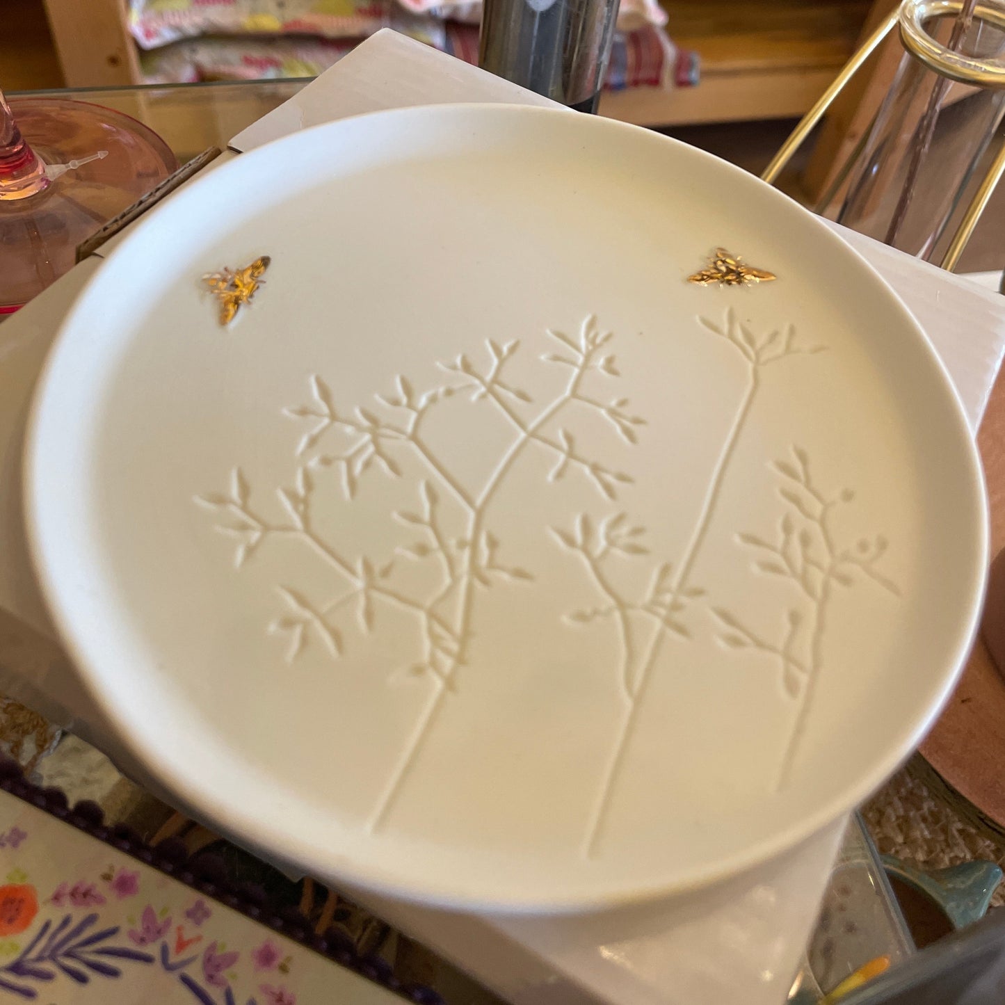 Lavida Home Porcelain Bee Plate available at The Honey Emporium