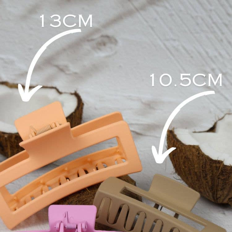 Jumbo Elongated Rectangle Claw Clip | Olive available at The Honey Emporium