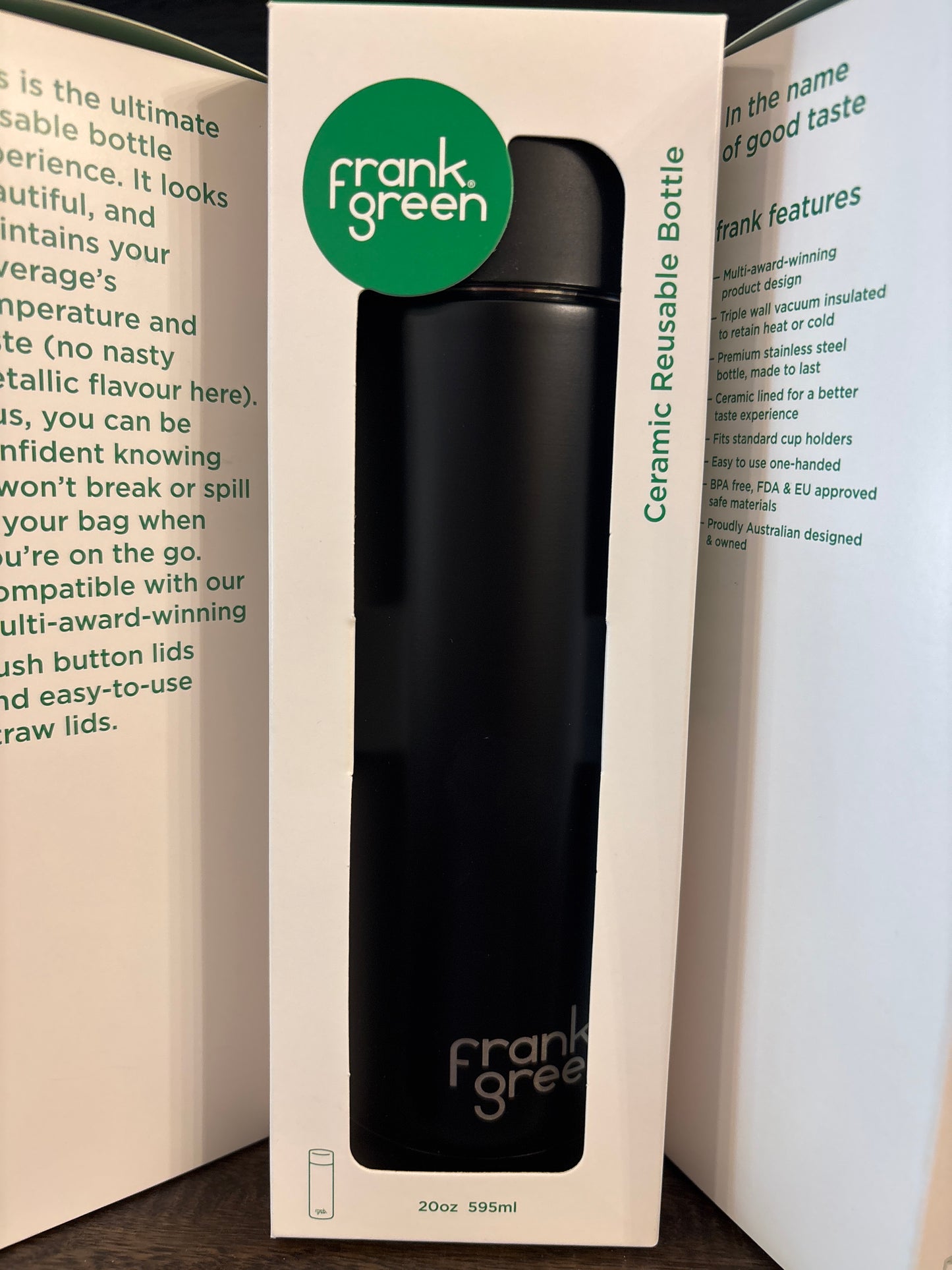 Frank Green Reusable Bottle 595ml | Black
