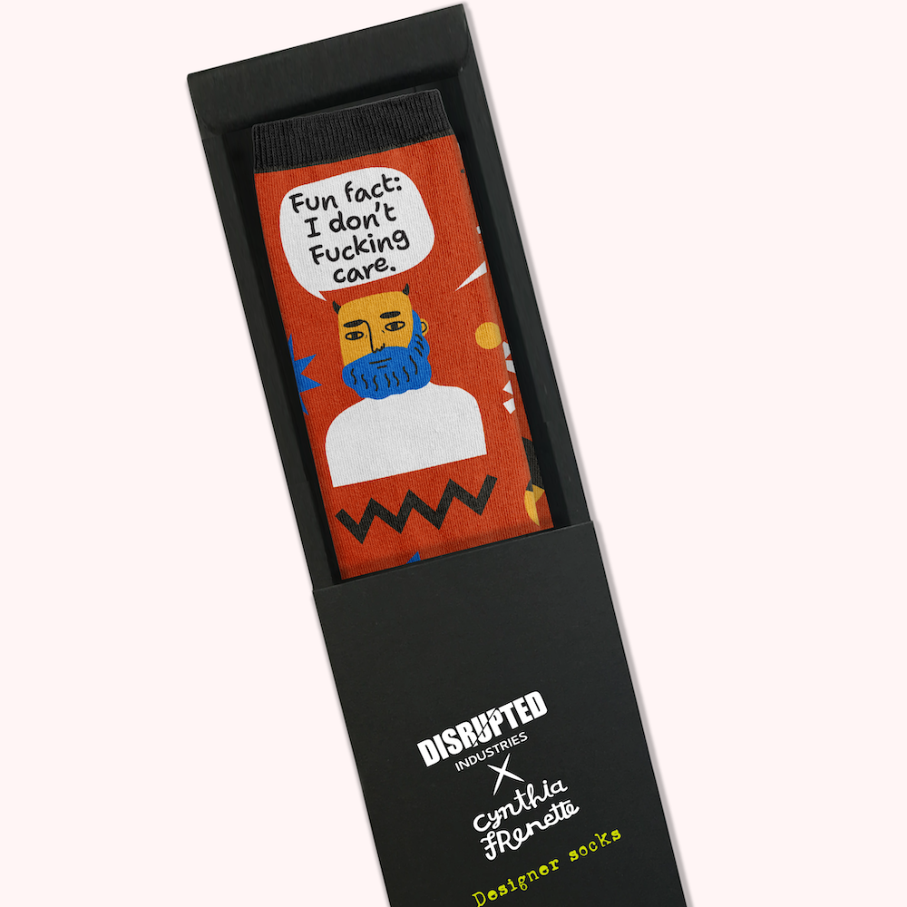 Fun Fact: I Don't Fucking Care Grumpy Bastard Socks
