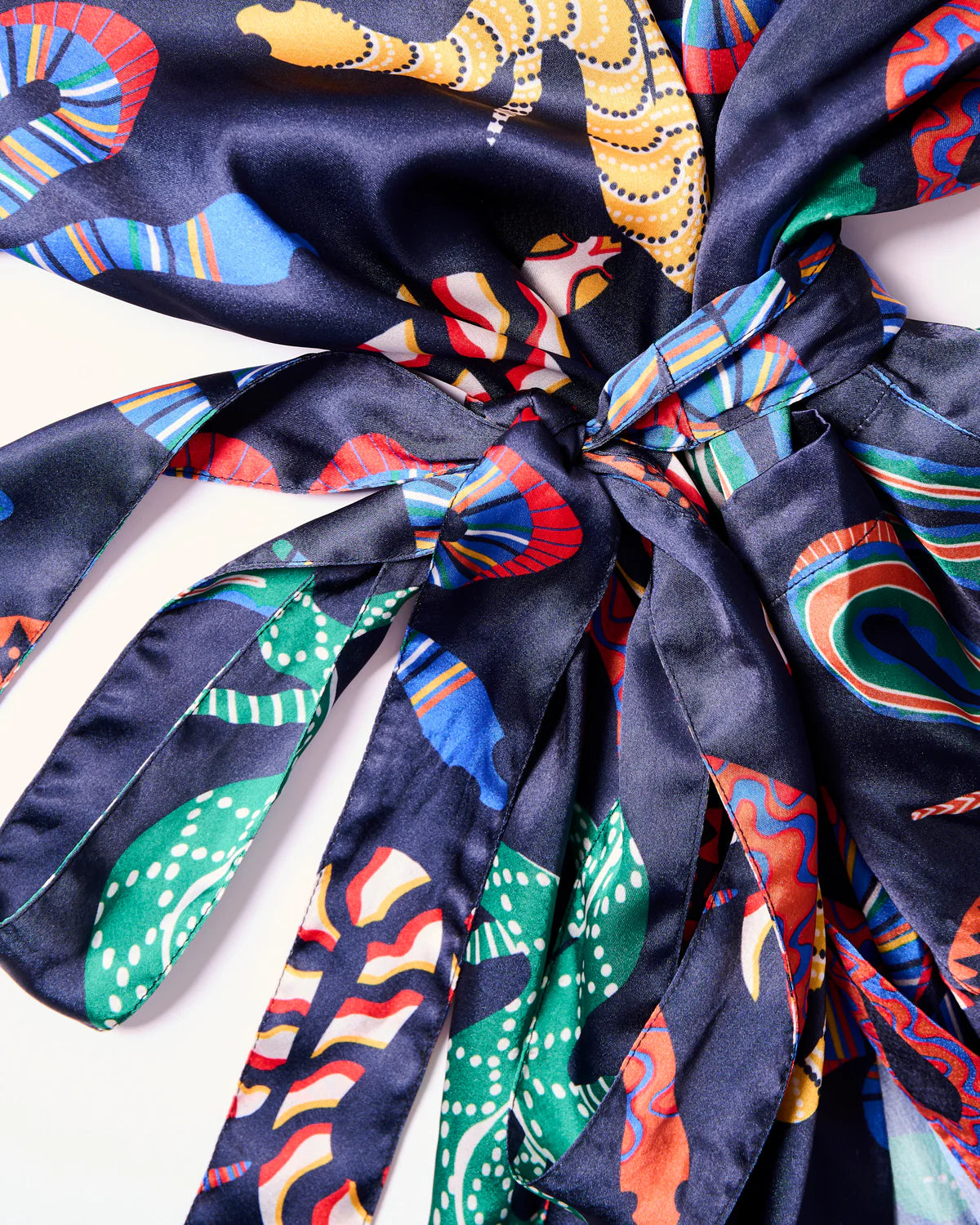 Kip&Co Snake Pit Satin Robe available at The Honey Emporium