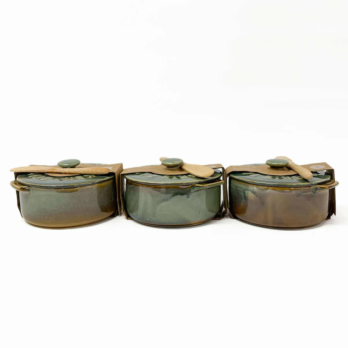 Loire Ceramic Brie Baker in Olive available at The Honey Emporium
