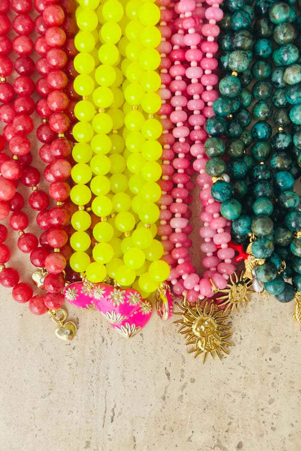 Mosk Melbourne Sunny Pink Gem Necklace available at The Honey Emporium