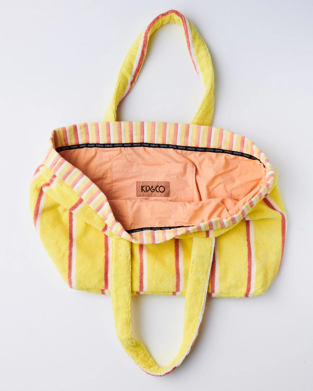 Kip&Co Pina Colada Stripe Terry Oversized Beach Bag available at The Honey Emporium