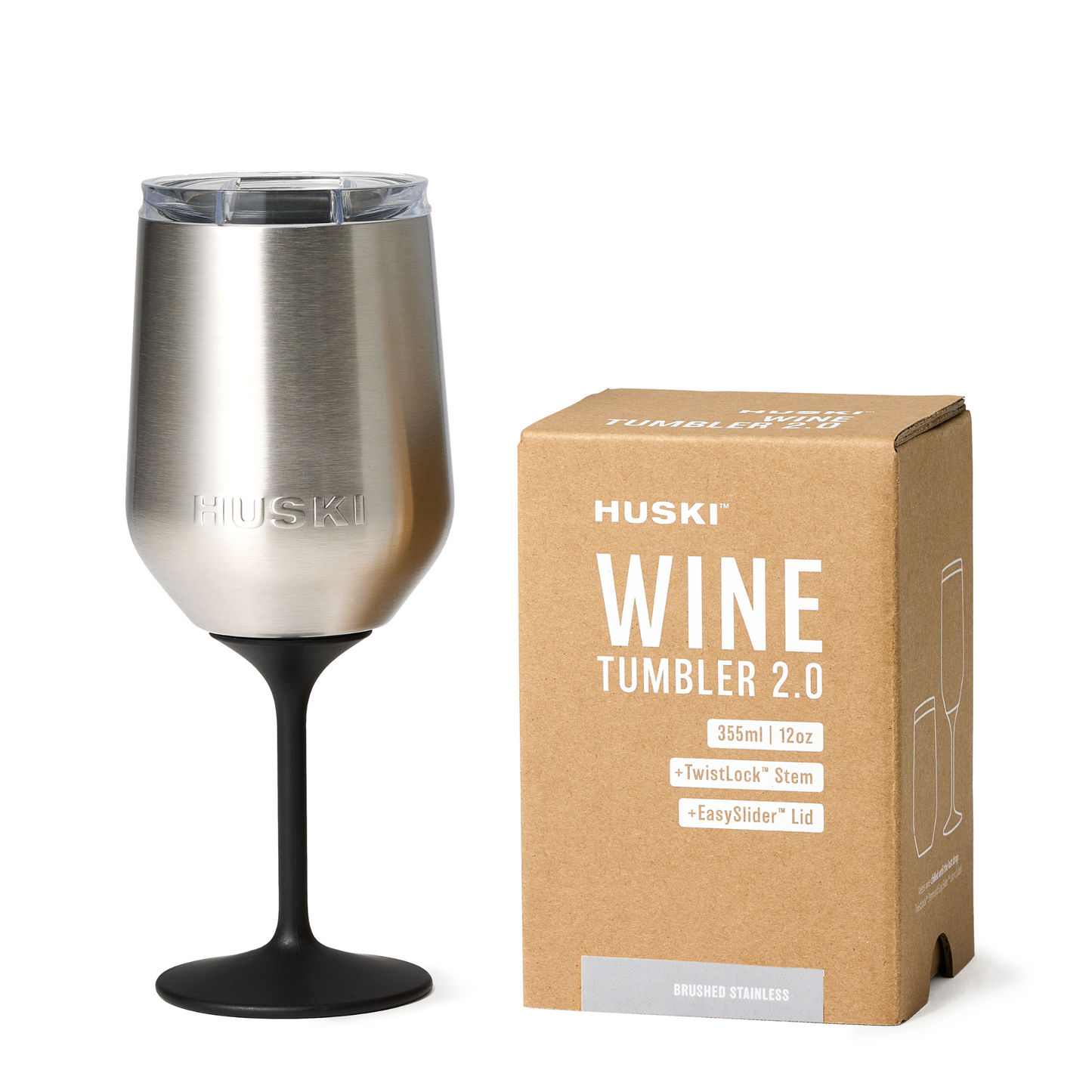 Huski Wine Tumbler 2.0 | Brushed Stainless available at The Honey Emporium