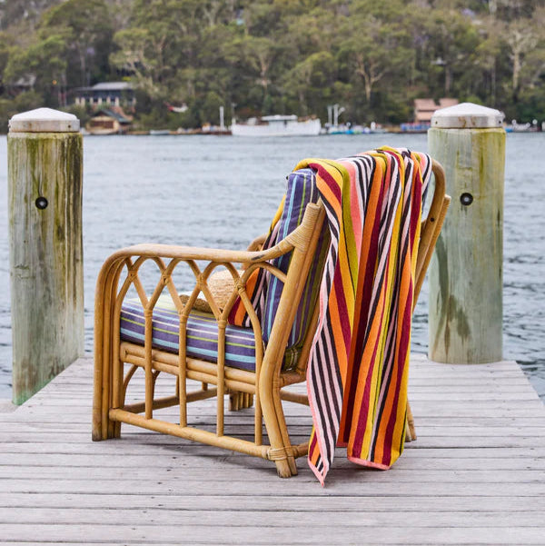 Kip & Co Casablanca Stripe Terry Beach Towel available at The Honey Emporium
