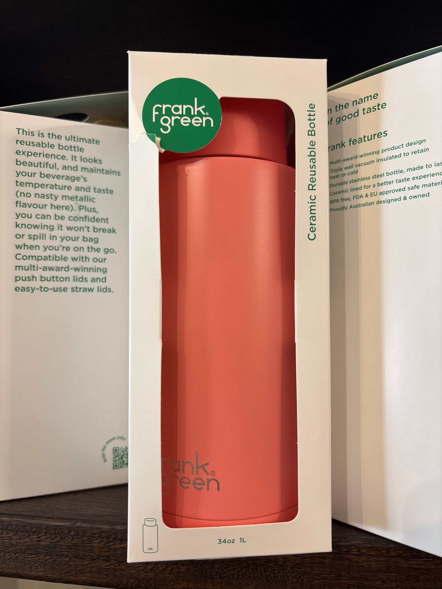 Frank Green Drink Bottle 1L | Sweet Peach