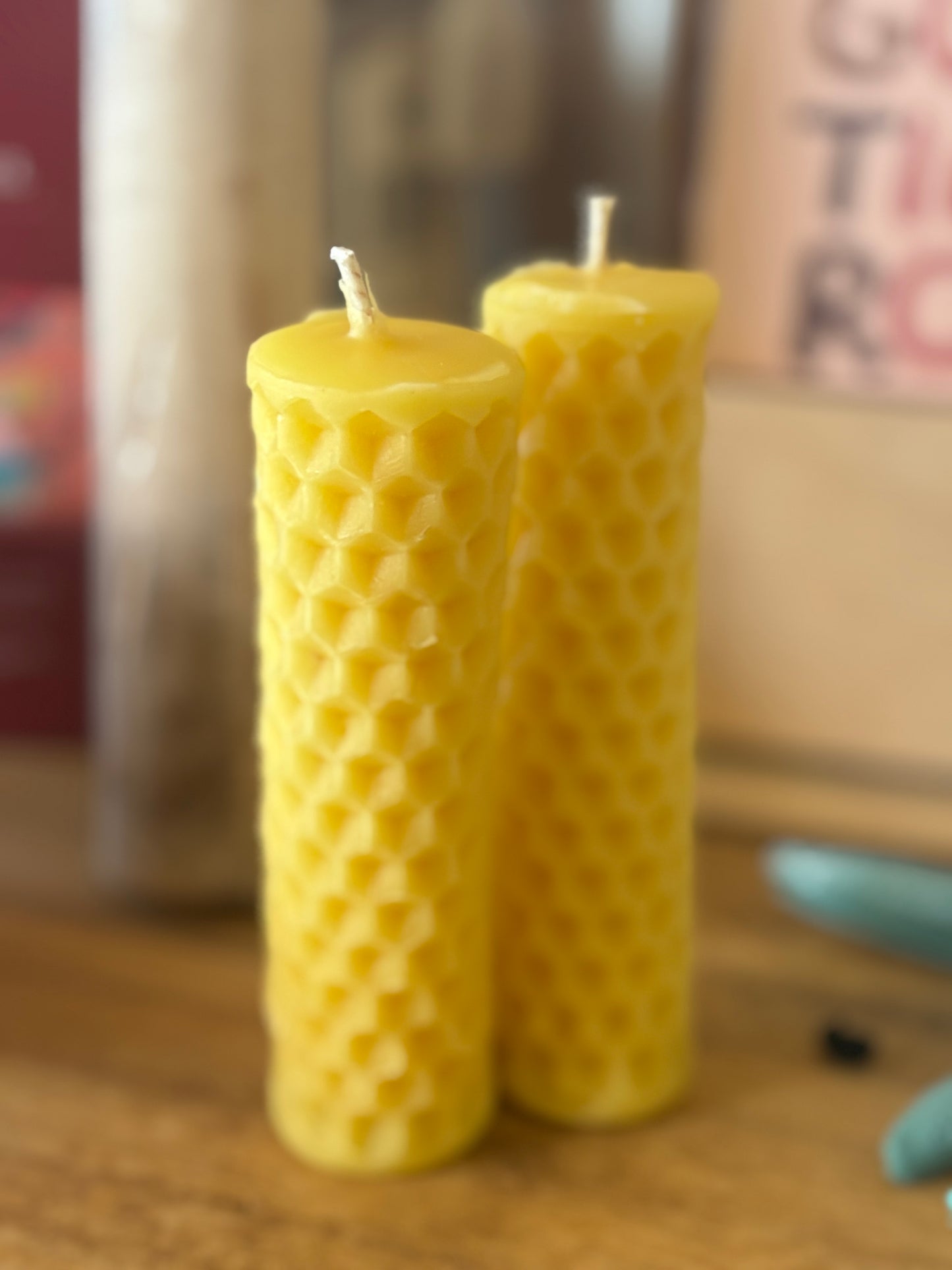 Pure Beeswax Pillar Candles – Handcrafted with Care