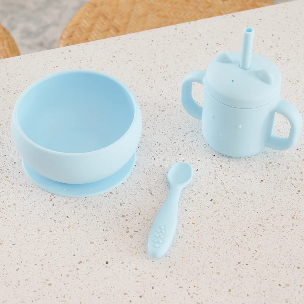 Silicone Suction Bowl | Iced Blue
