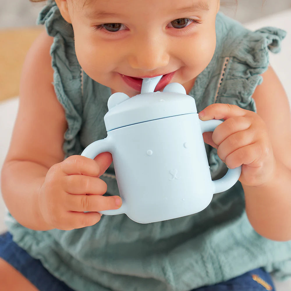 Mini Sippi Bear with Handles | Iced Blue