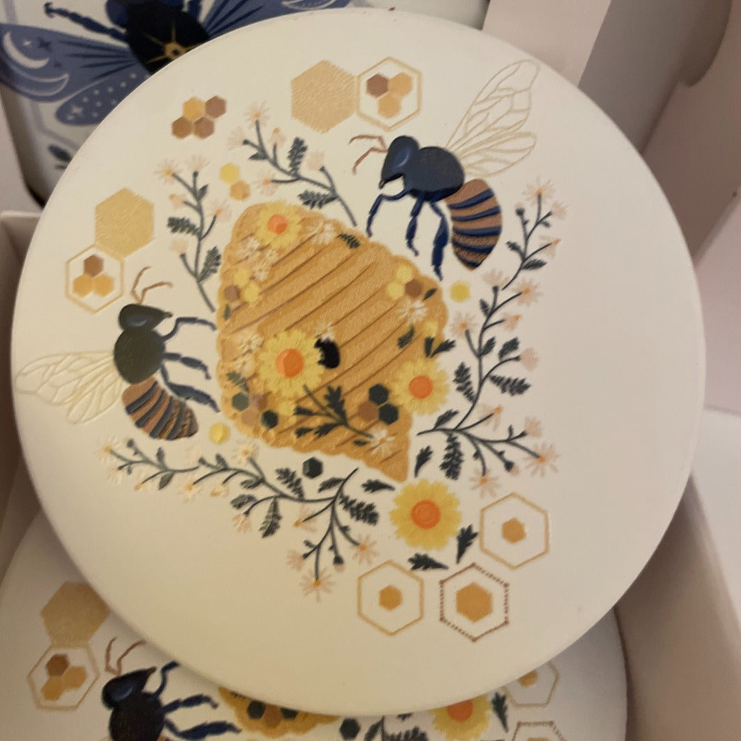 Ceramic Bee Coasters | Set of 4 | available at The Honey Emporium