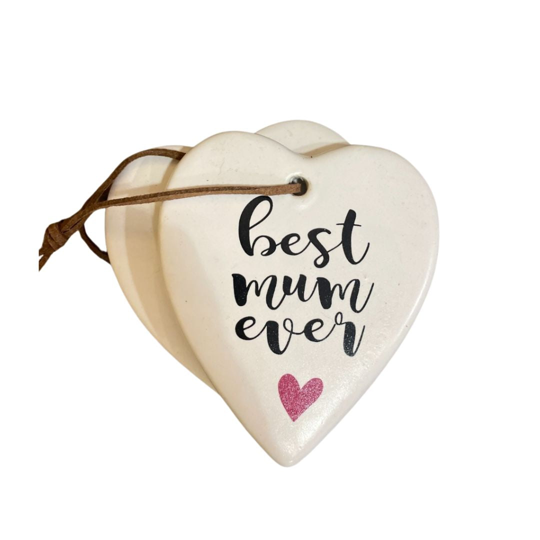 Best Mum Ever Ceramic Heart