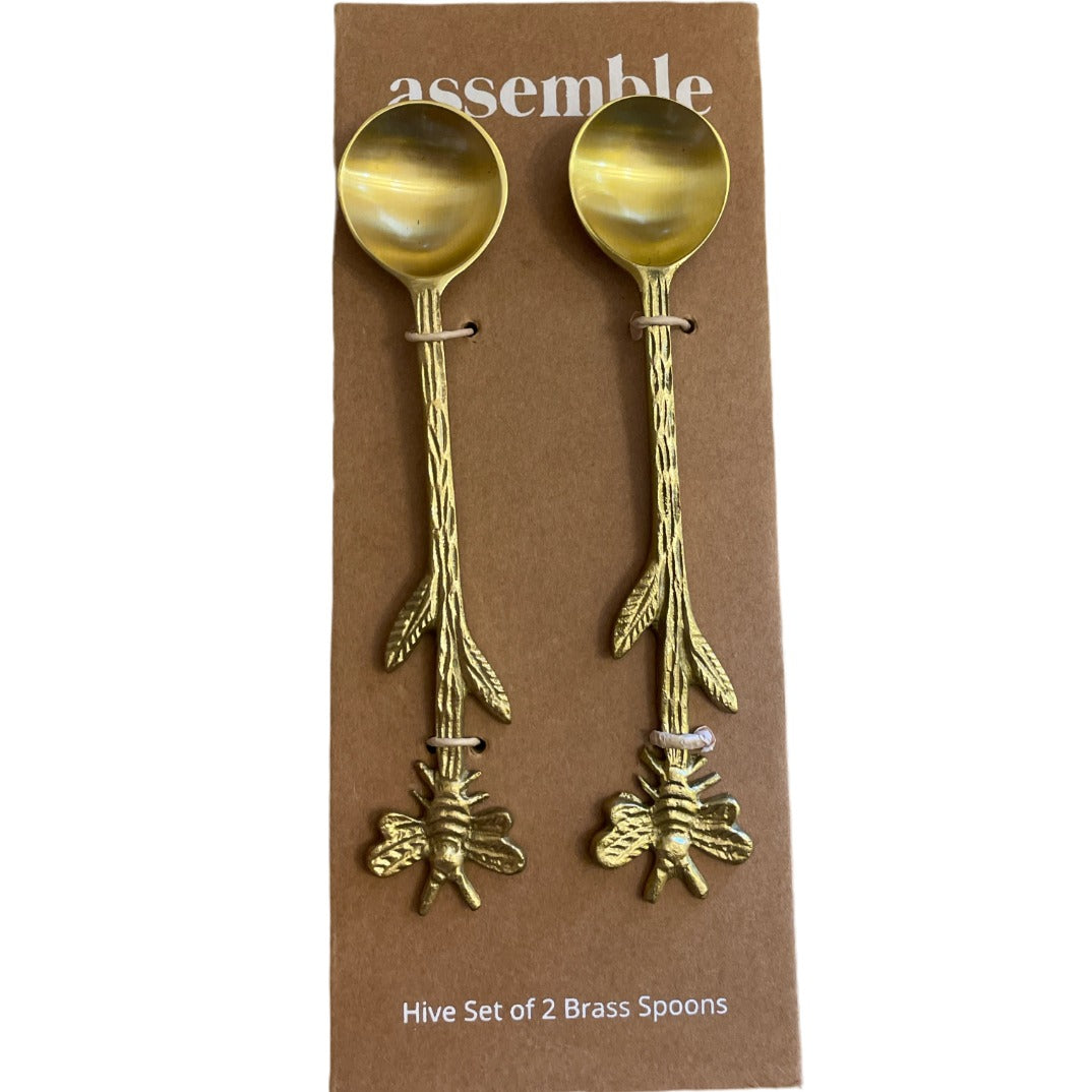 Assemble Hive Brass Spoons set of 2 available at The Honey Emporium