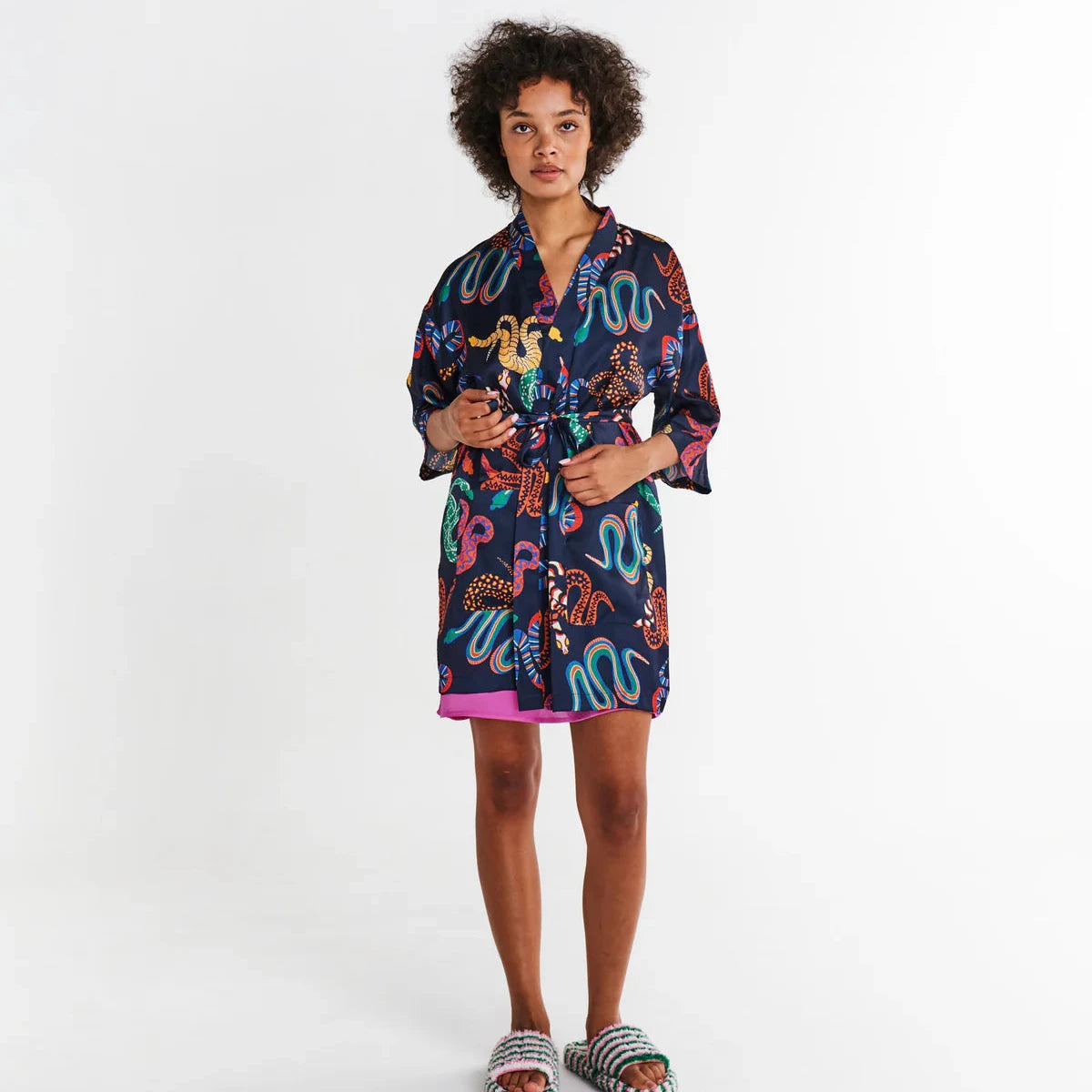 Kip&Co Snake Pit Satin Robe available at The Honey Emporium
