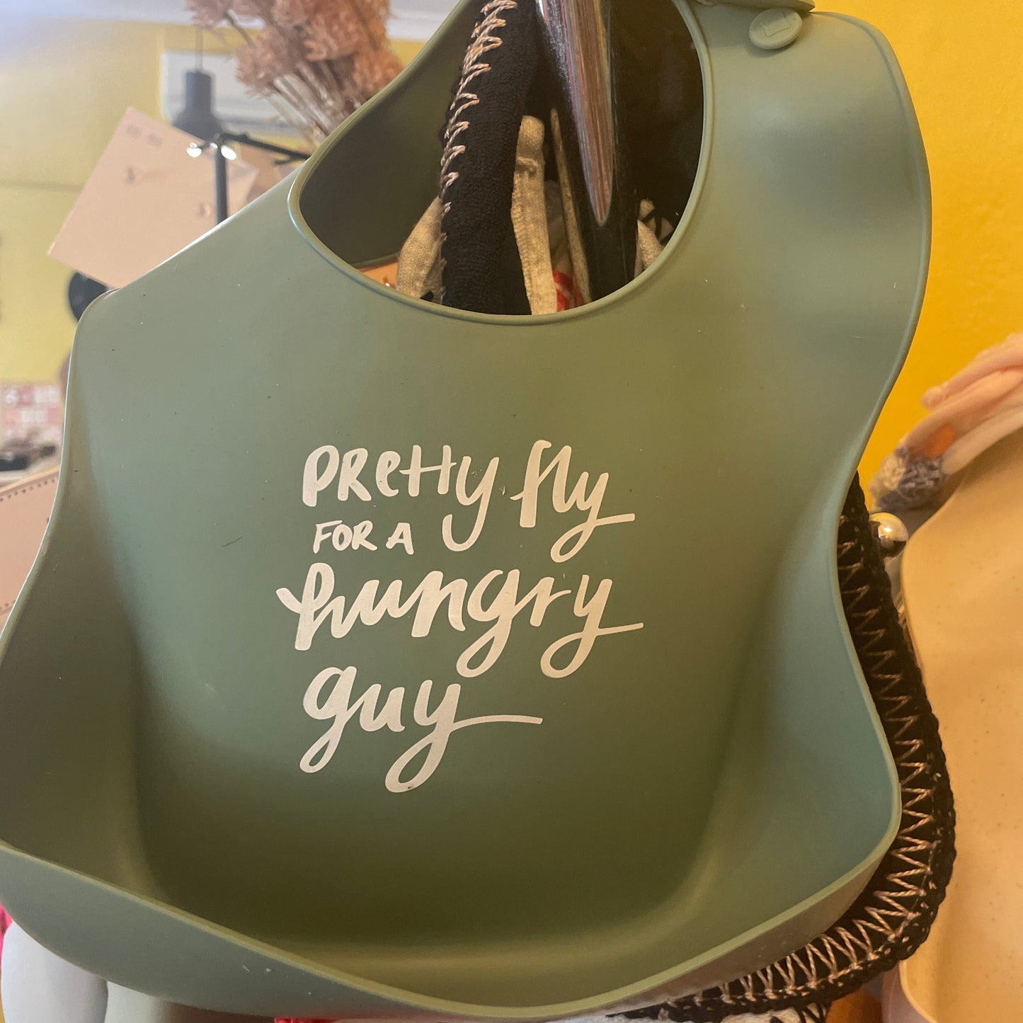 The Somewhere Co Bib | Pretty Fly for a Hungry Guy available at The Honey Emporium