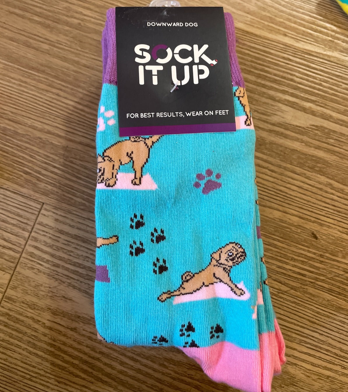 Sock it Up Downward Dog Socks available at The Honey Emporium