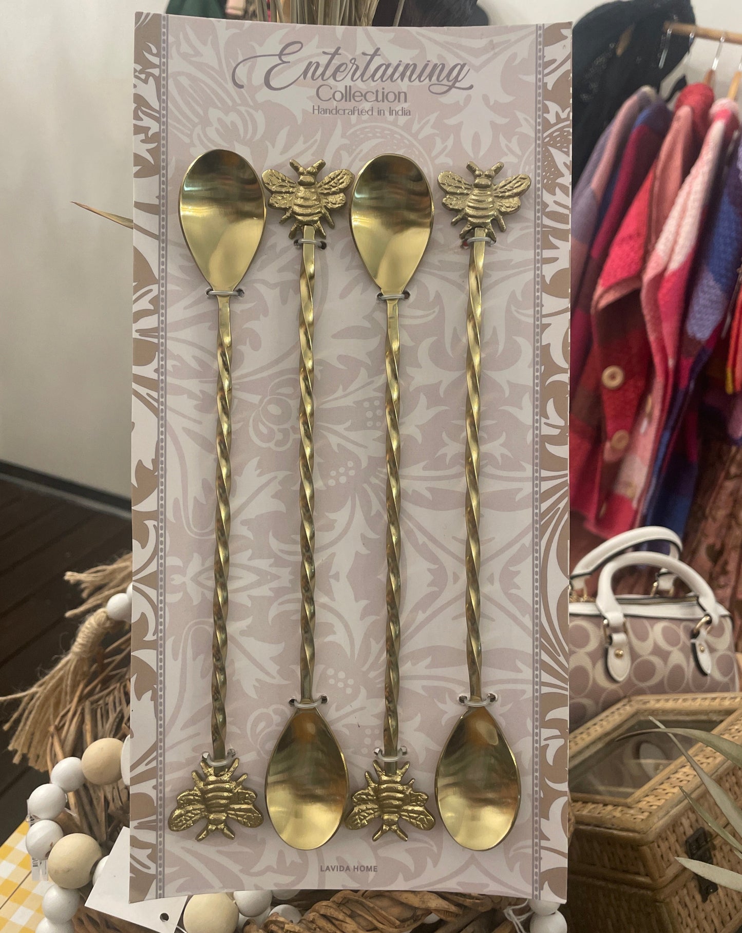 Brass Cocktail Stirrers | Bee from Lavida Home available at The Honey Emporium