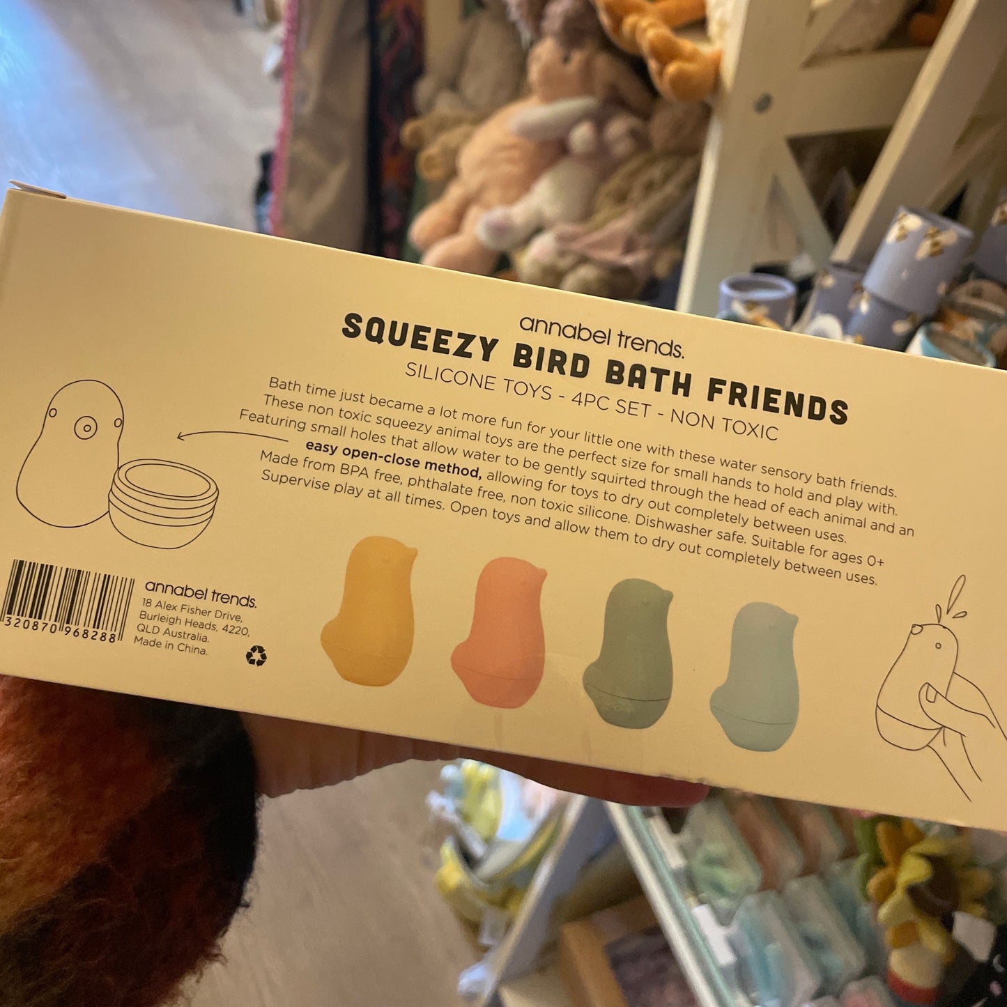 Annabel Trends Squeezy Bath Friends | Birds available at The Honey Emporium