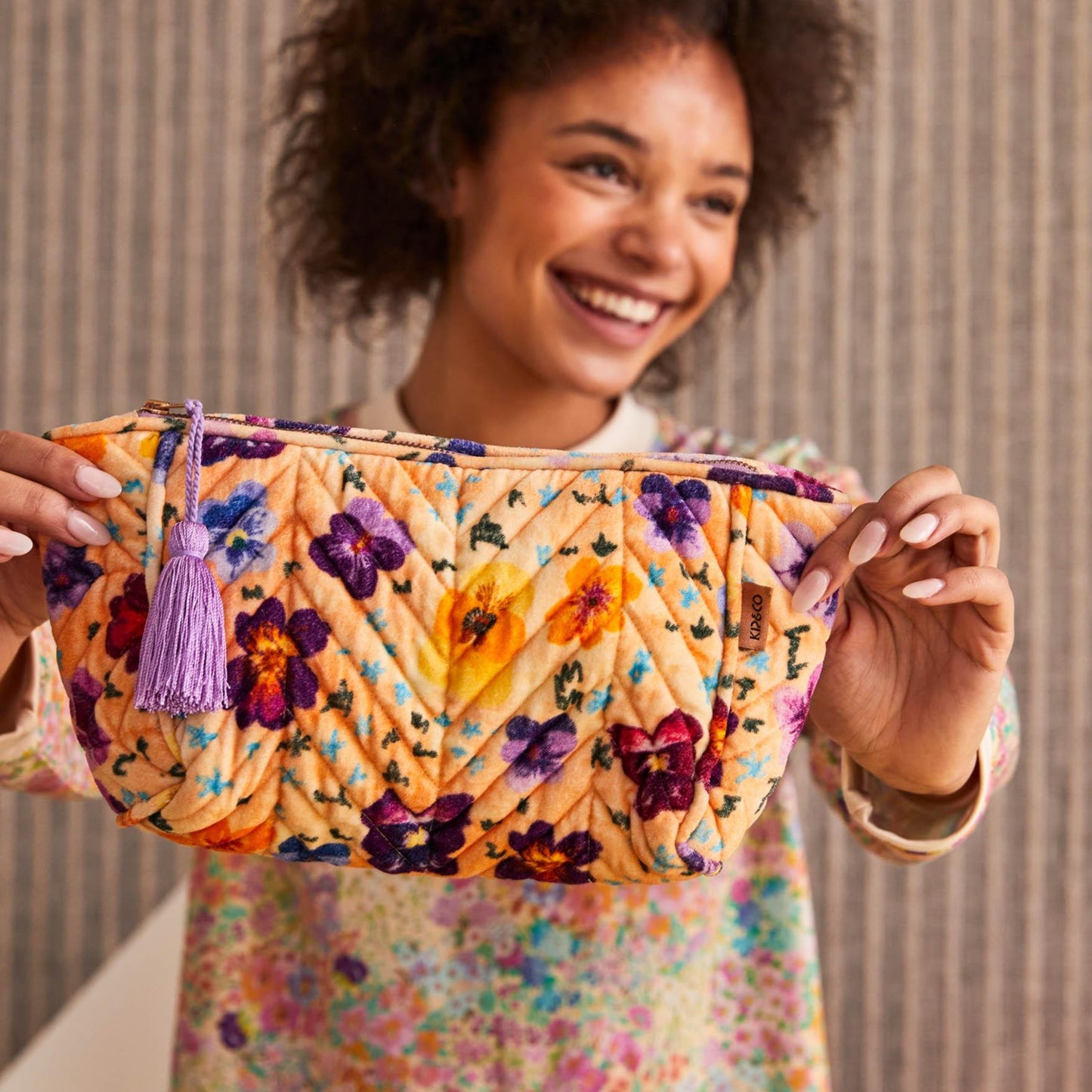 Kip&Co Toiletry Bag | Pansy Velvet available at The Honey Emporium