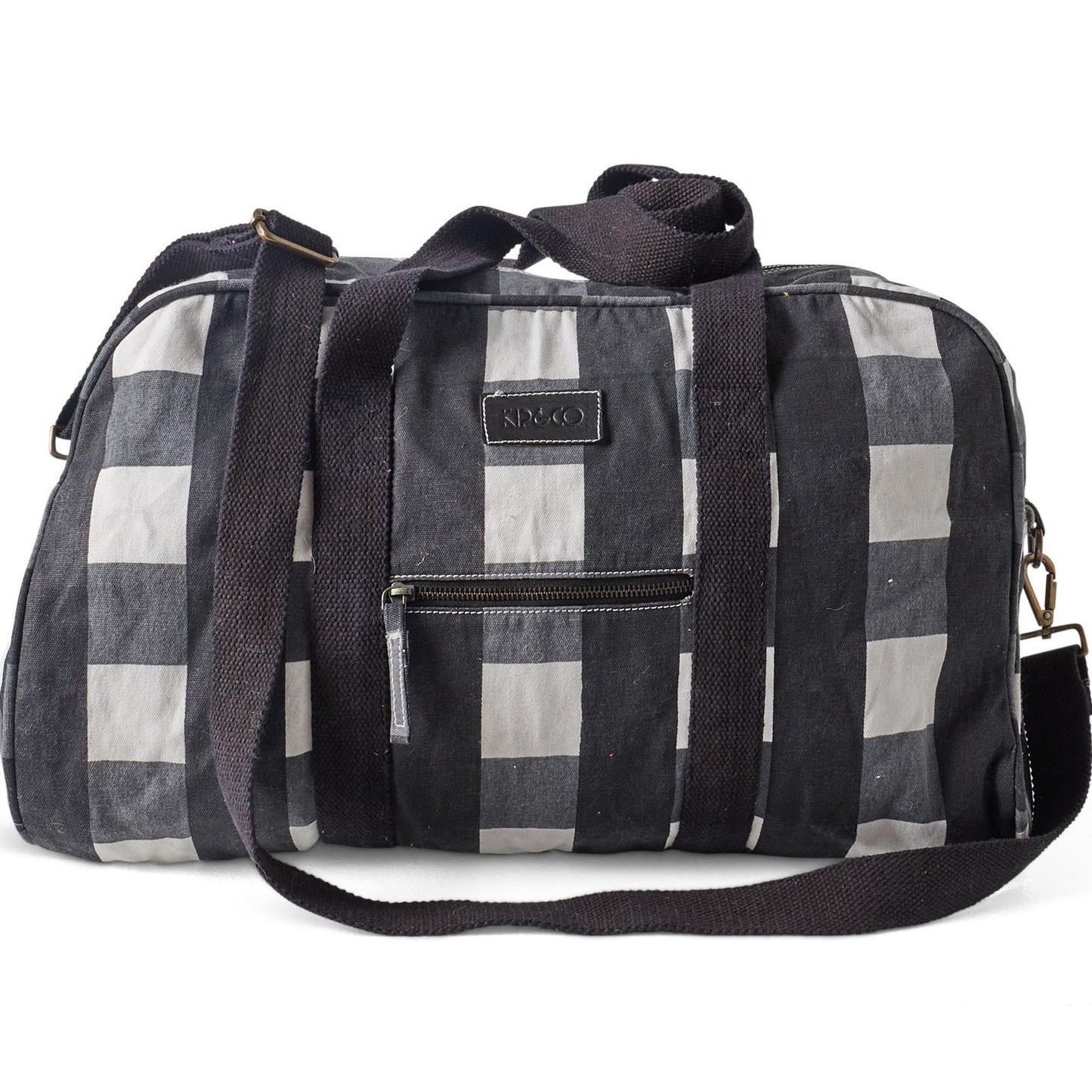 Kip&Co Duffle Bag | Black & White Gingham available at The Honey Emporium