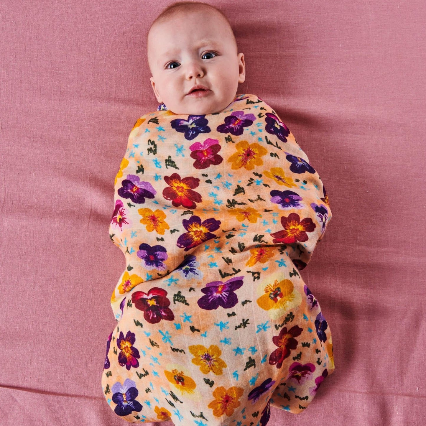 Kip&Co Bamboo Swaddle | Pansy available at The Honey Emporium