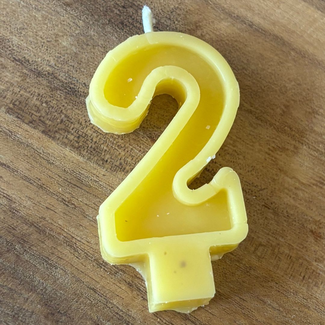 Pure Beeswax Handmade Birthday Number Candles