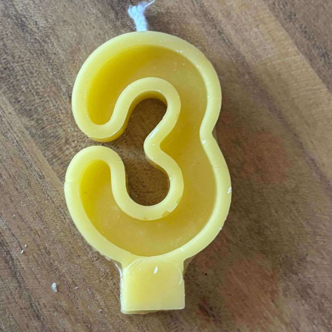 Pure Beeswax Handmade Birthday Number Candles