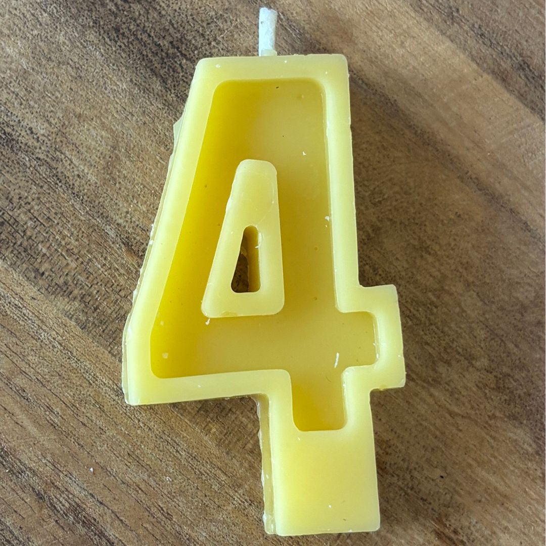 Pure Beeswax Handmade Birthday Number Candles