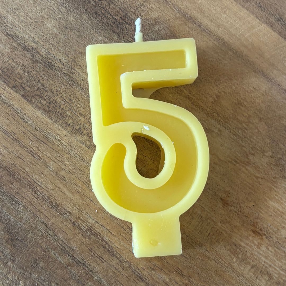 Pure Beeswax Handmade Birthday Number Candles