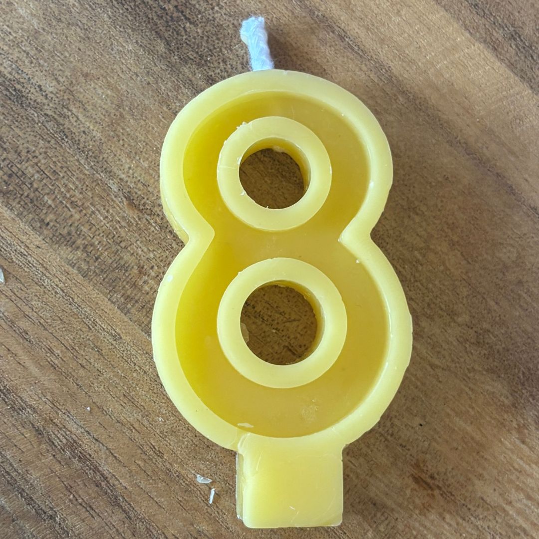 Pure Beeswax Handmade Birthday Number Candles