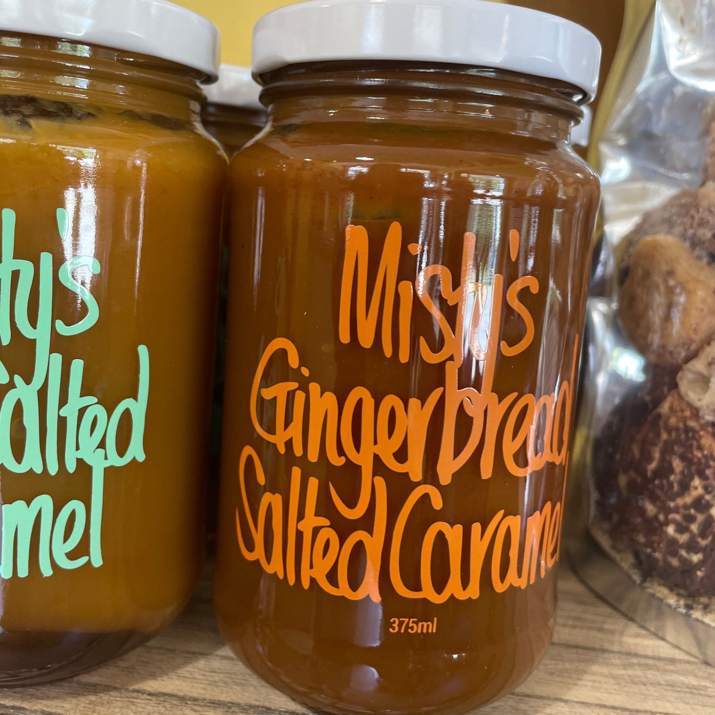 Misty's Gingerbread Salted Caramel topping available at The Honey Emporium