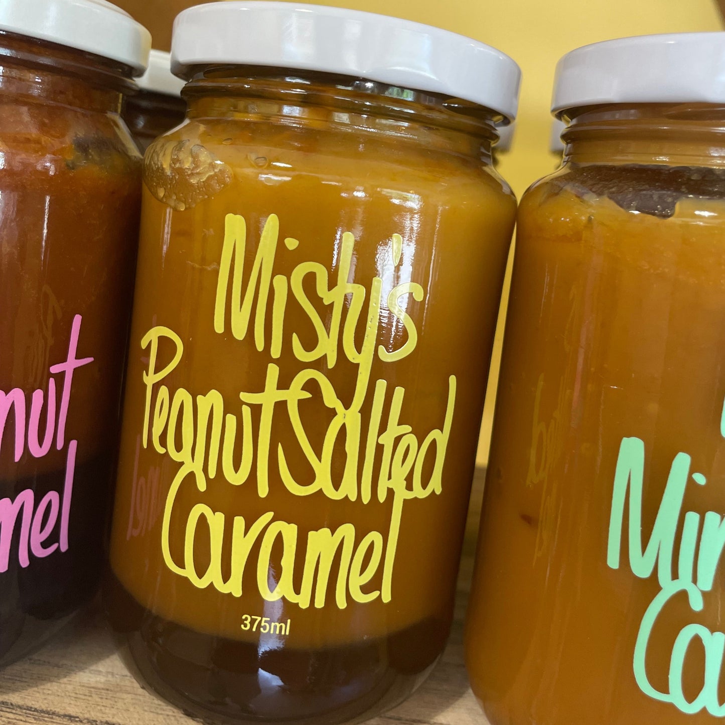 Misty's Peanut Salted Caramel topping available at The Honey Emporium