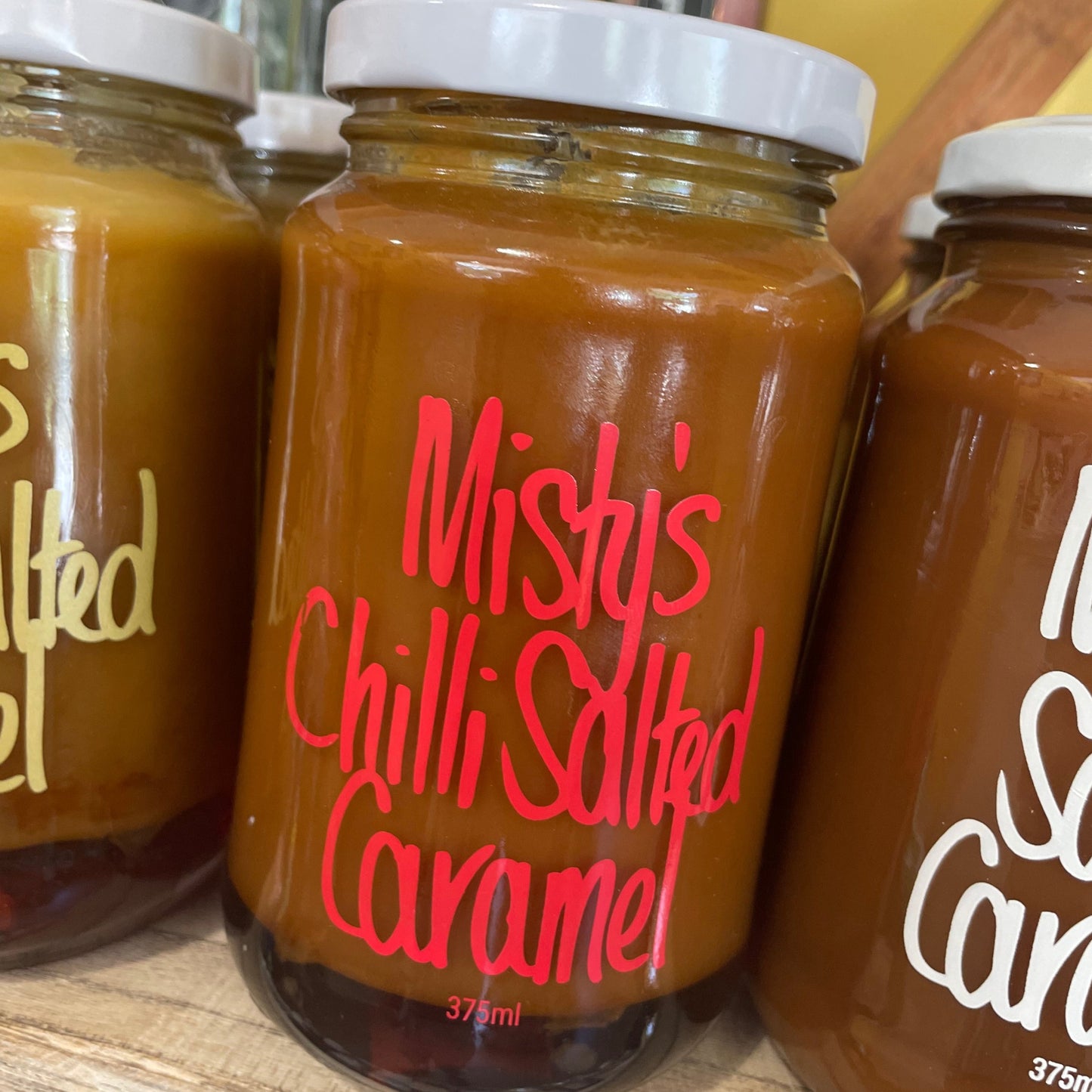 Misty's Chilli Salted Caramel topping available at The Honey Emporium