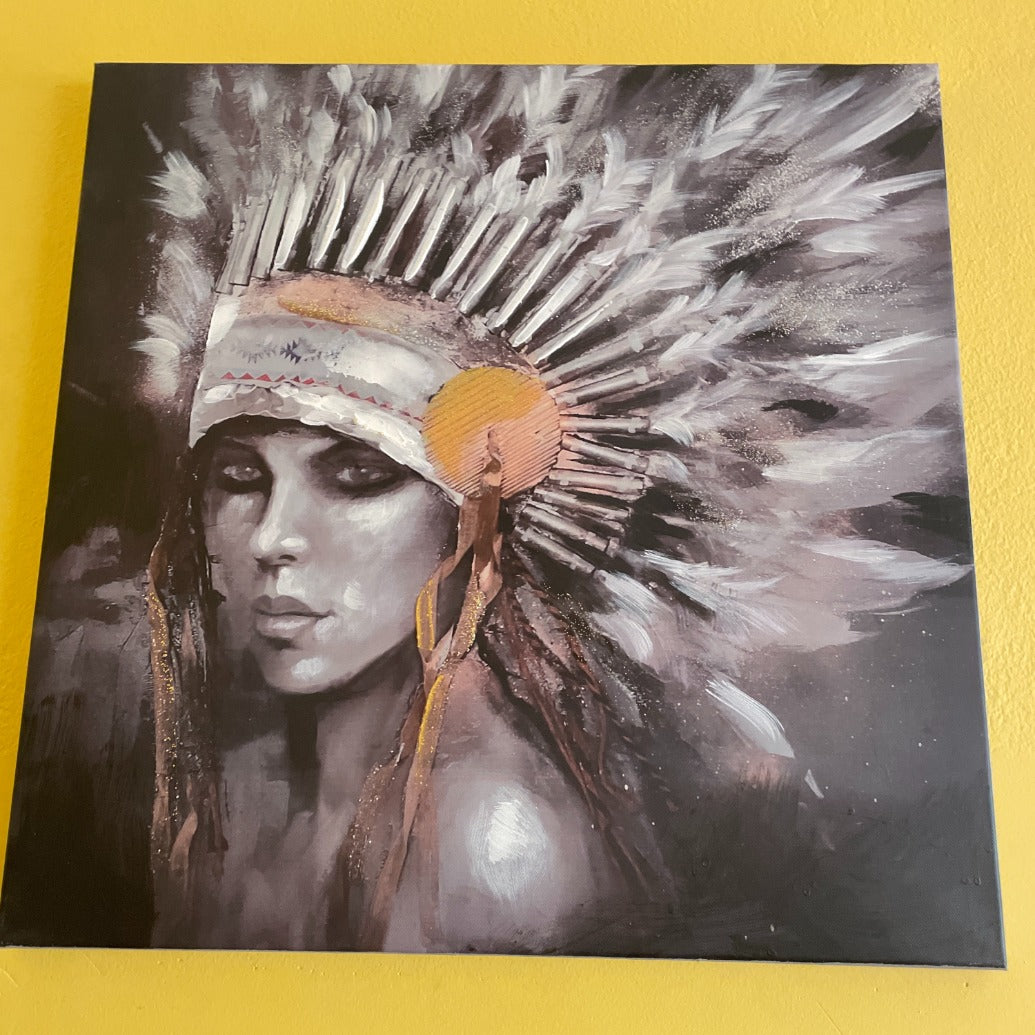 Female Indian Canvas Print available at The Honey Emporium