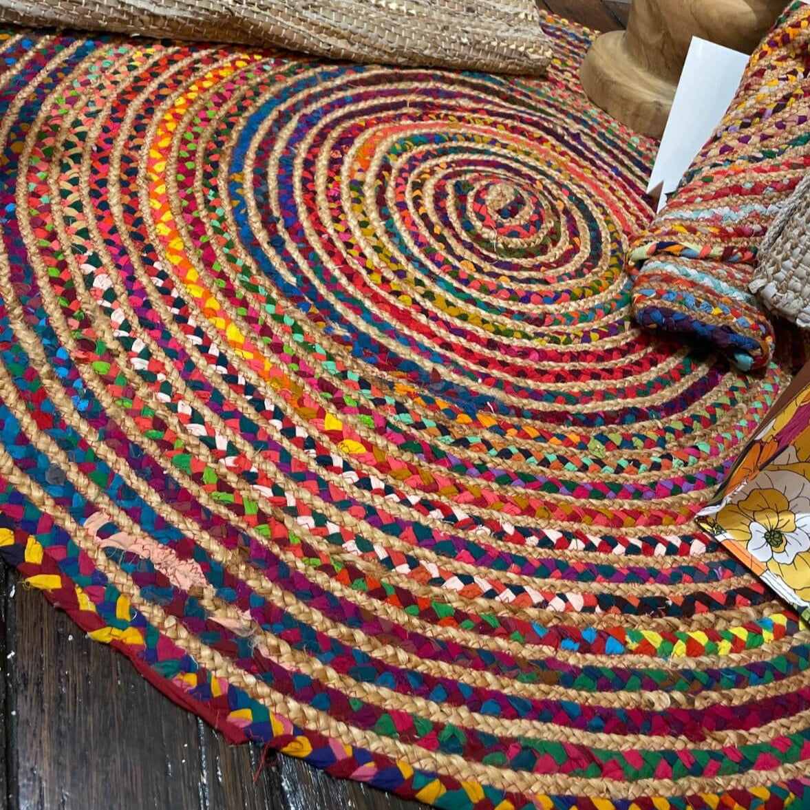 Hand braided jute rug available at The Honey Emporium