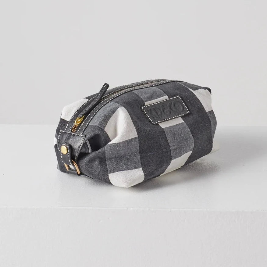 Kip&Co Toiletry Back | Black & White Gingham available at The Honey Emporium