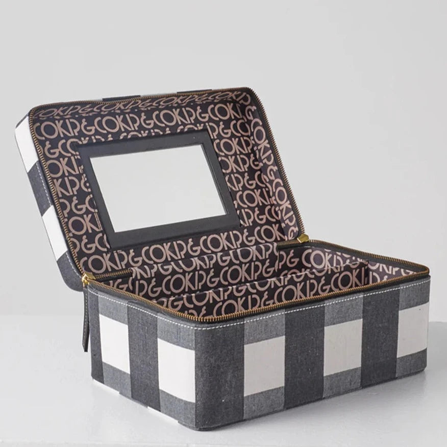 Kip&Co Toiletry Case | Black & White Gingham available at The Honey Emporium