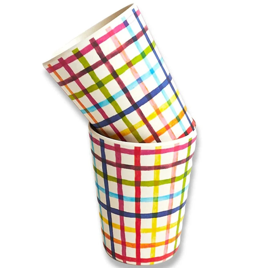 Kip&Co Picnic Check Cup | 2 Piece Set available at The Honey Emporium