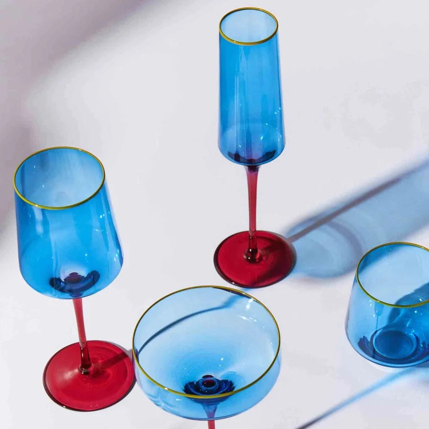Kip&Co Champagne Glass 2 Piece Set | Sapphire Delight available at The Honey Emporium