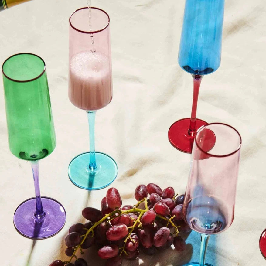 Kip&Co Champagne Glasses 2 Piece Set | Rose with a Twist available at The Honey Emporium