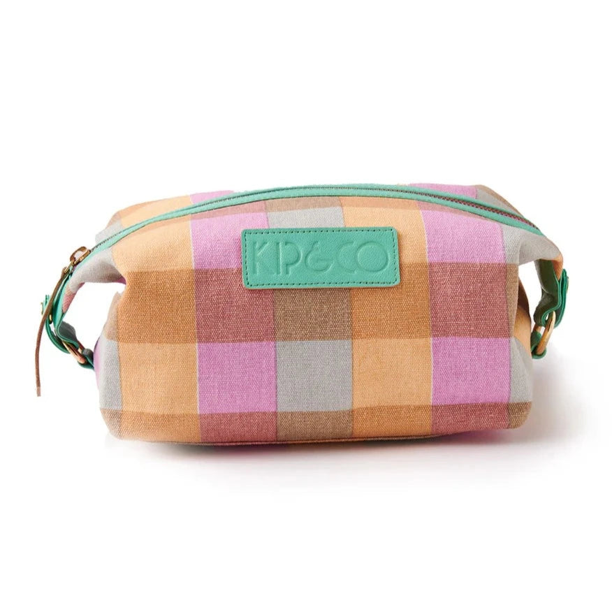 Kip&Co Sherbet Tartan Toiletry Bag available at The Honey Emporium