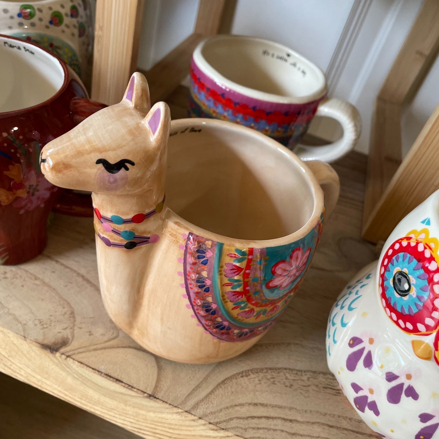 Folk Art Happy Llama Mug
