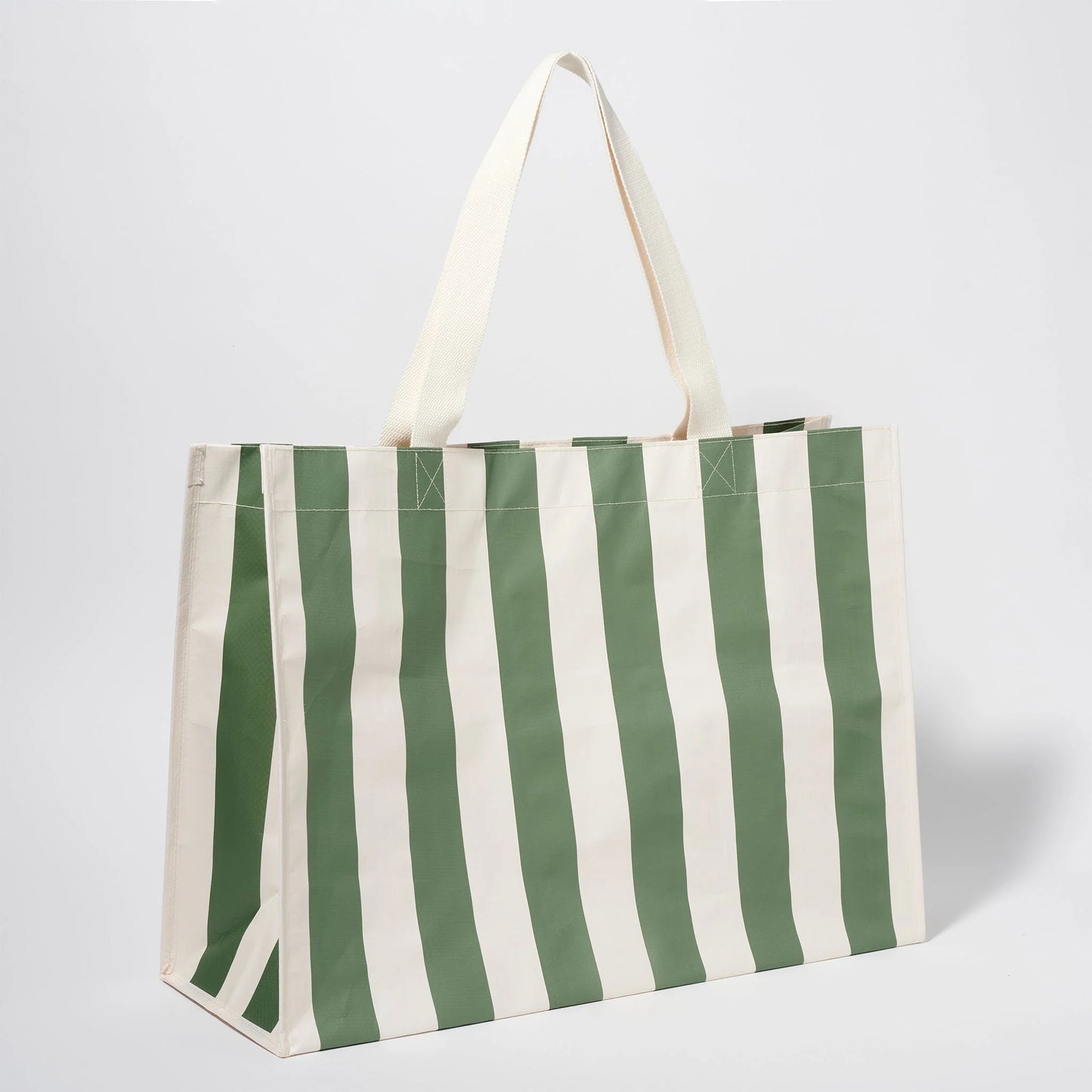 SUNNYLiFE Carryall Beach Bag The Vacay Olive Stripe