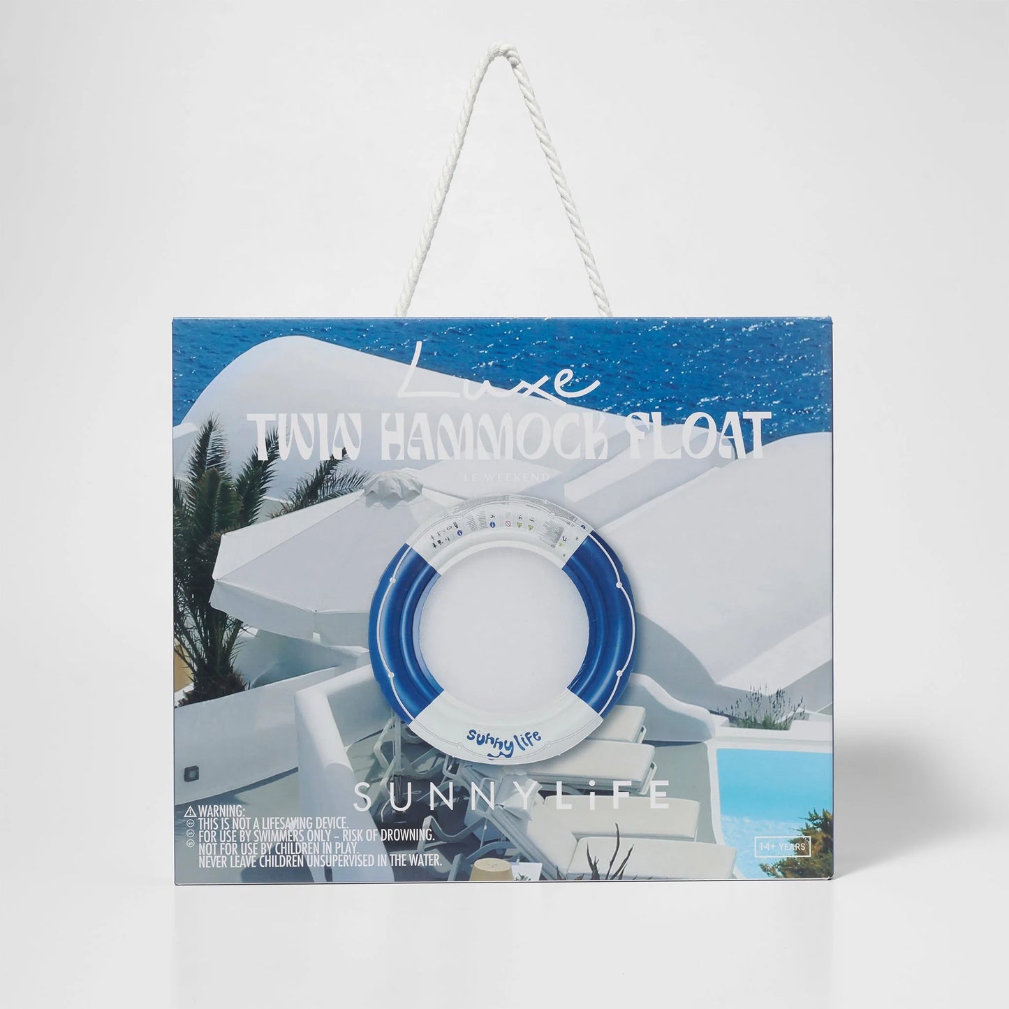 SUNNYLiFE Luxe Twin Hammock Float Le Weekend Navy