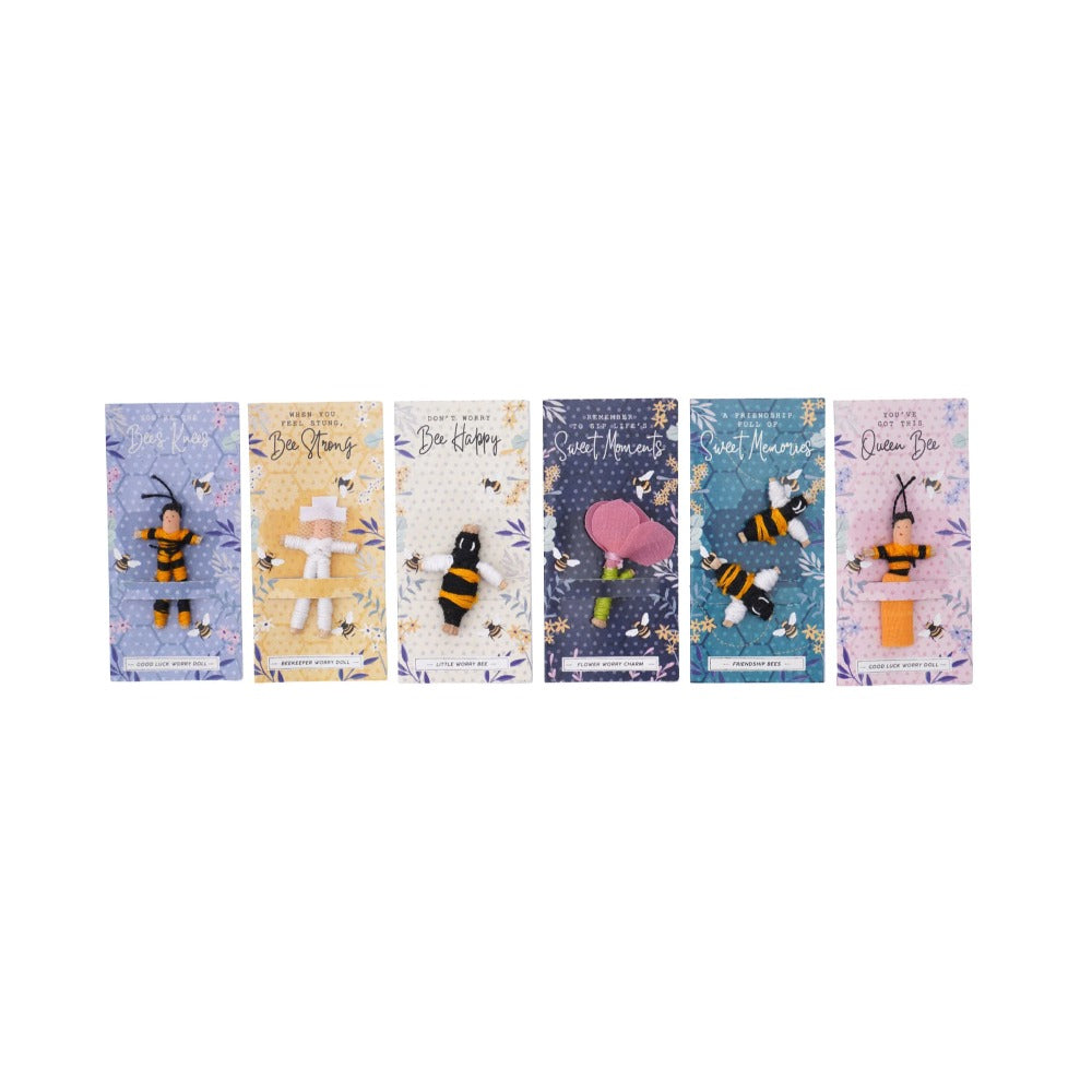 Bee Worry Dolls Collection available at The Honey Emporium