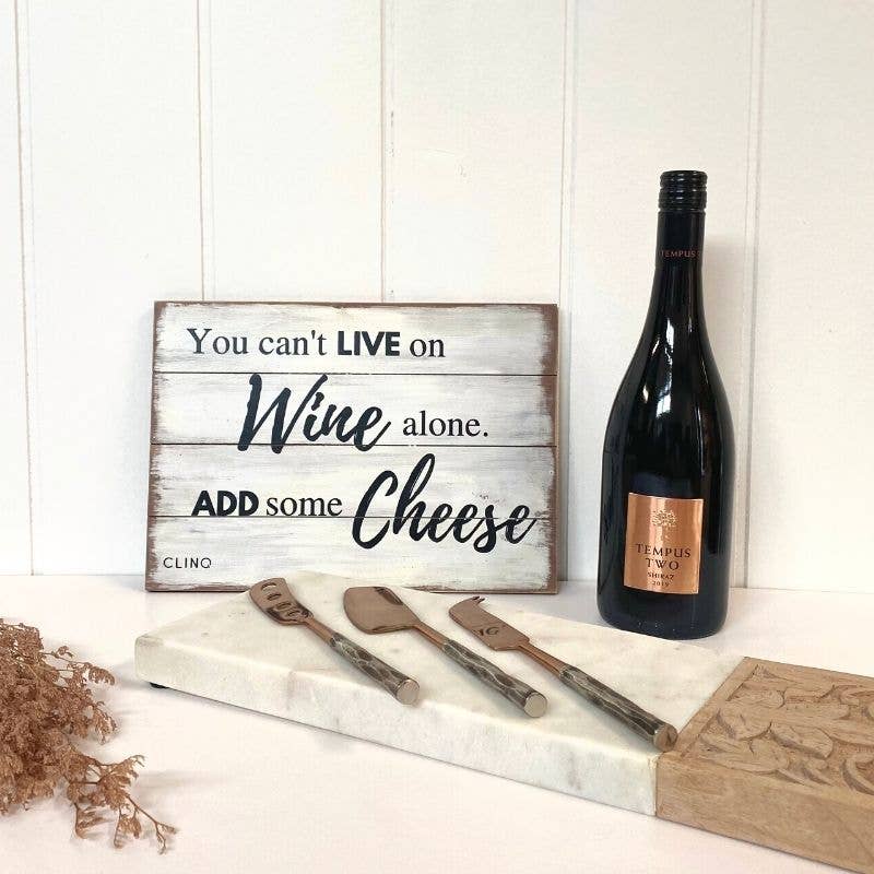 CLINQ | Wine Humour Wall Sign | Cheese & Wine
