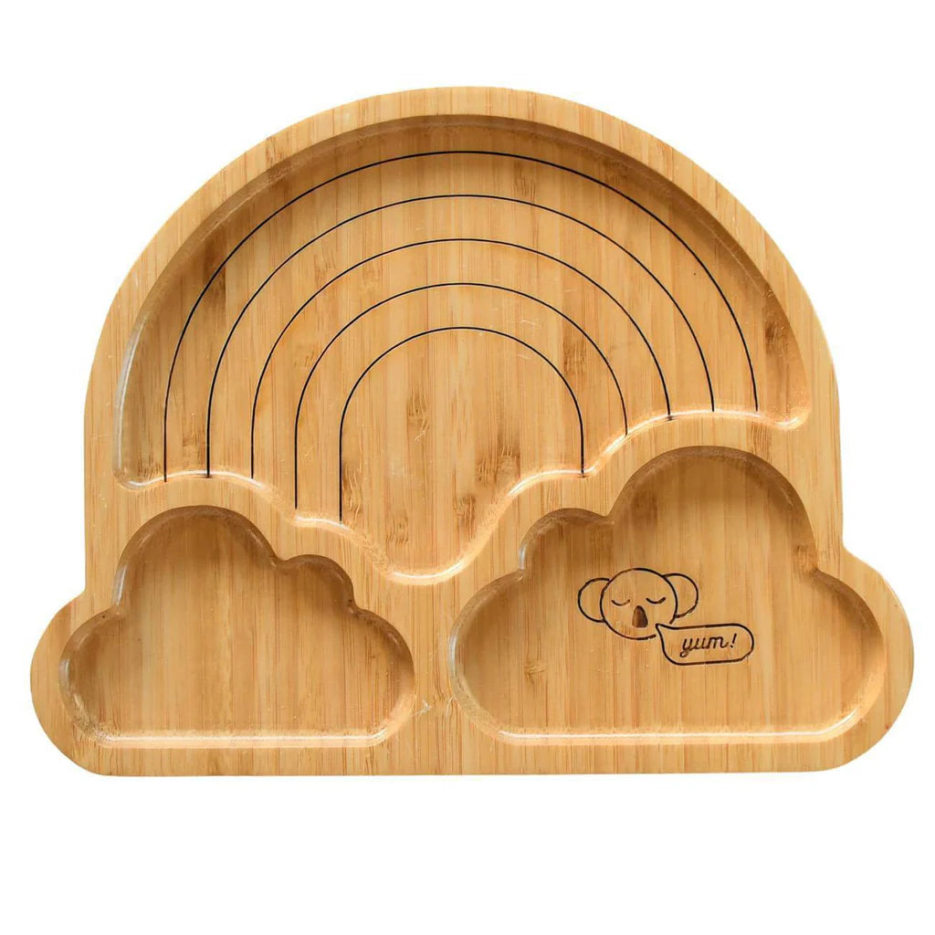 Emondo Kids Bamboo Rainbow Plate with Suction available at The Honey Emporium