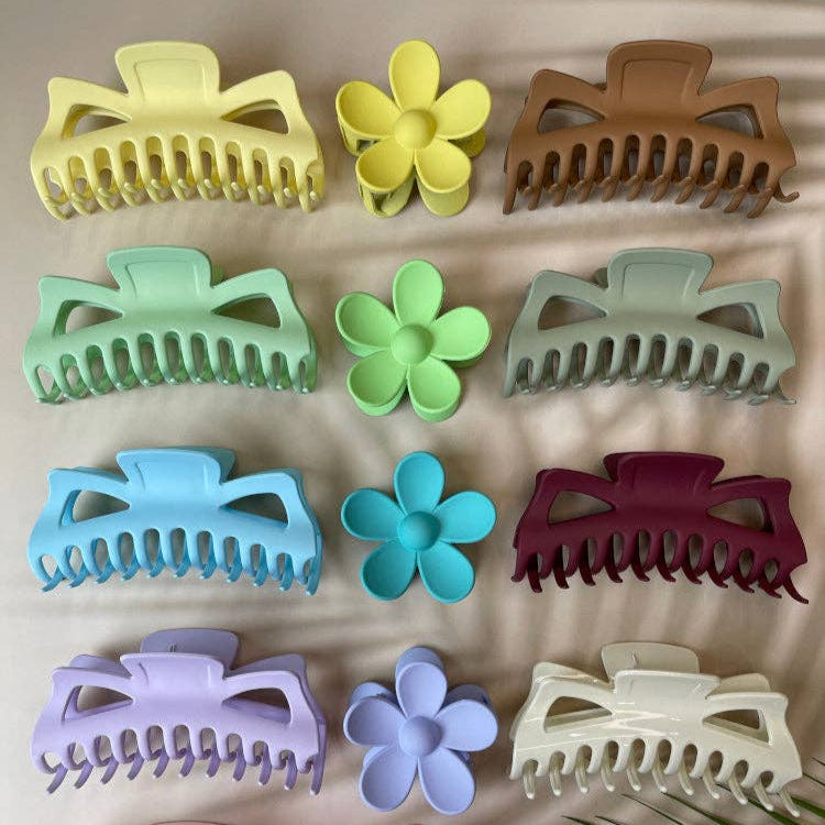 Jumbo Cut Out Bow Claw Clip | Pastel Coffee available at The Honey Emporium